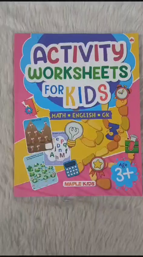Activity worksheets for kids (Maths, English, GK)