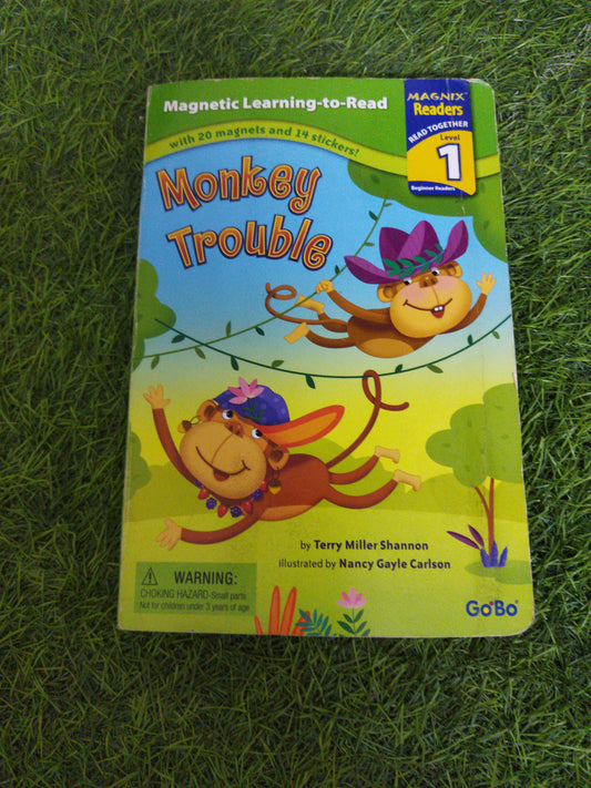 Magnetic Learning -to-read with 20 Magnets and 14 stickers ! Monkey Trouble
